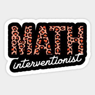 Math Interventionist leopard Cute Fall Autumn Thanksgiving Sticker